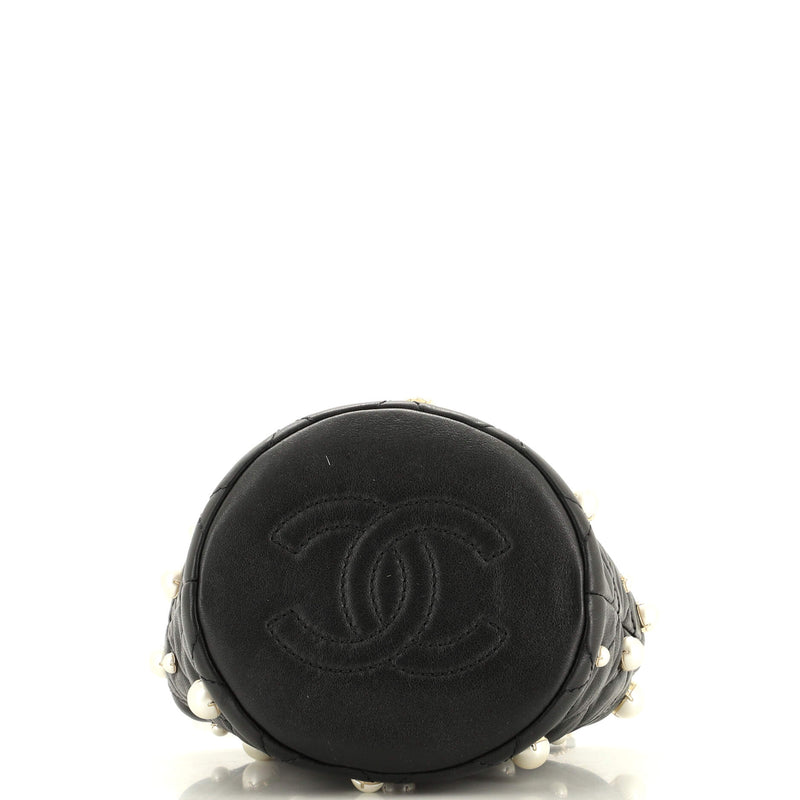 Chanel Drawstring Round Bucket Bag Pearl