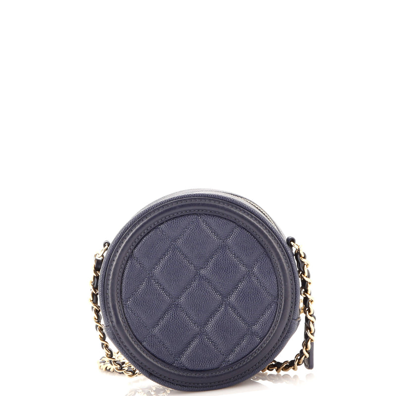 Chanel Filigree Round Clutch With Chain