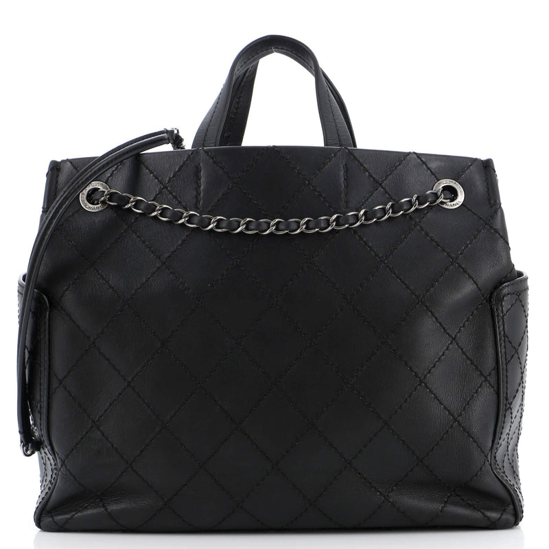 Chanel Cc Pocket Tote Quilted Calfskin