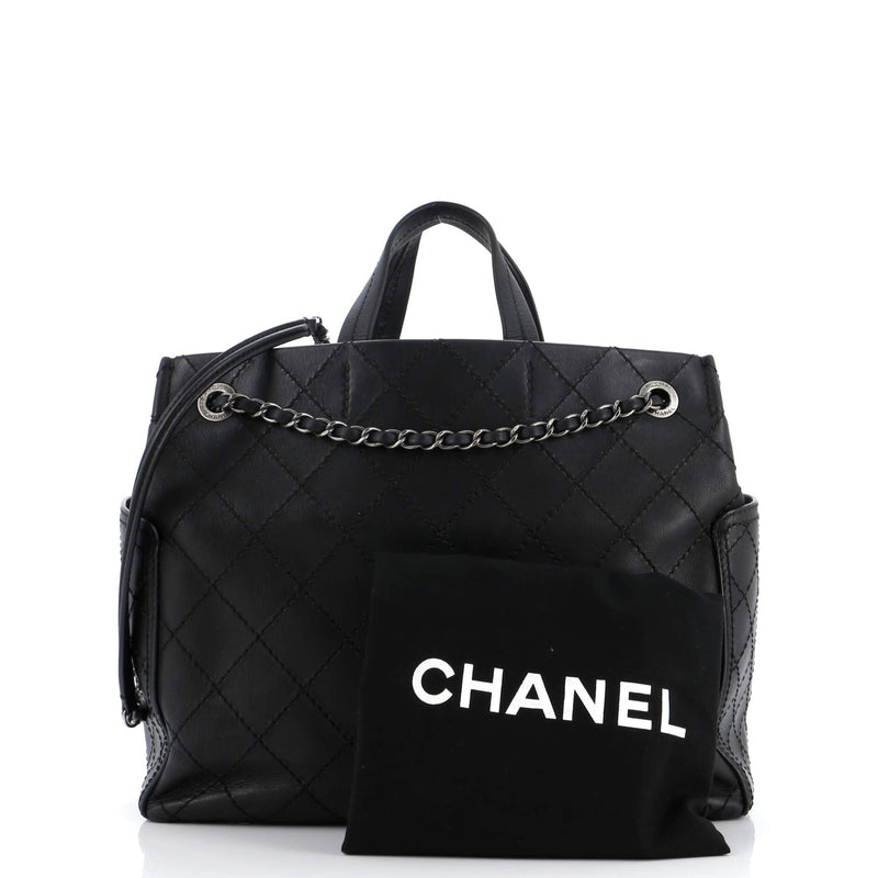 Chanel Cc Pocket Tote Quilted Calfskin