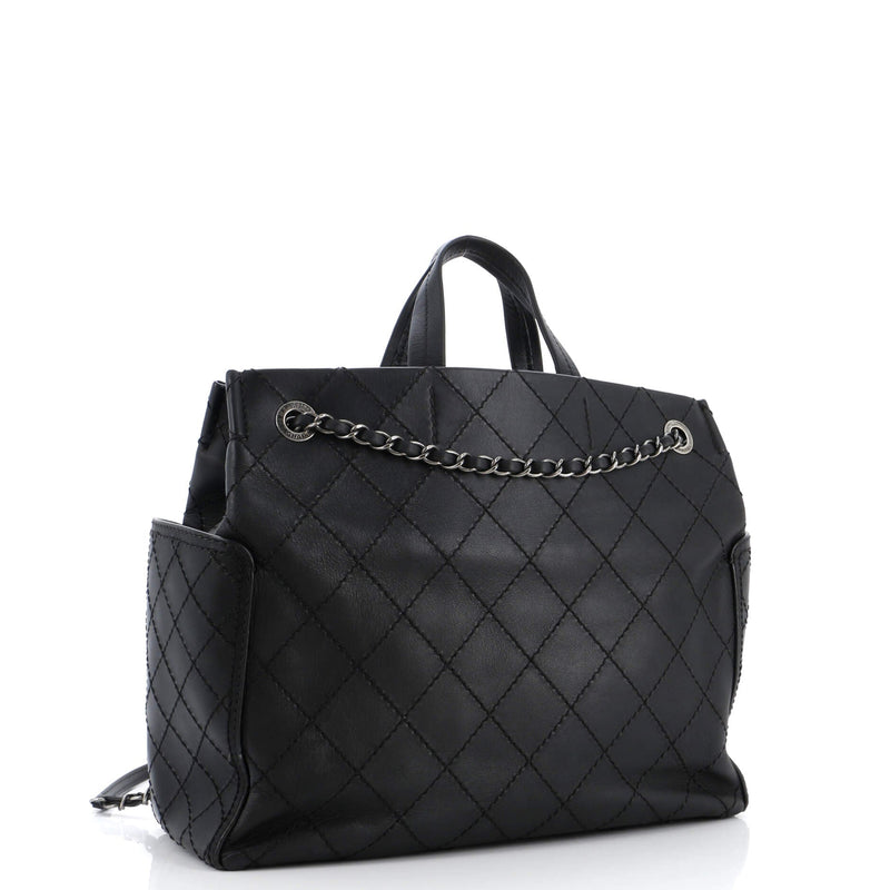 Chanel Cc Pocket Tote Quilted Calfskin