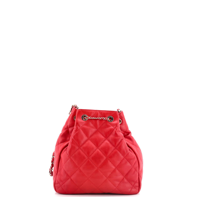 Chanel Cc Drawstring Bucket Bag Quilted