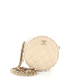 Chanel Round Clutch With Chain Quilted