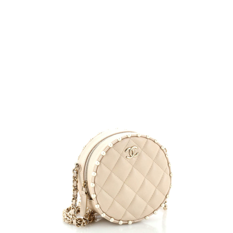 Chanel Round Clutch With Chain Quilted