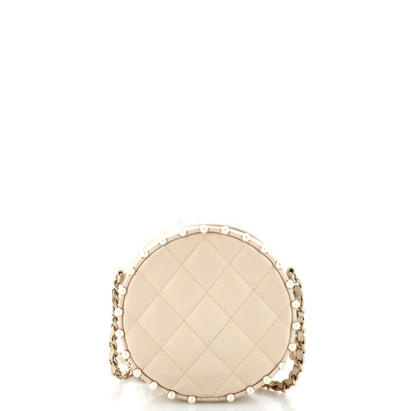 Chanel Round Clutch With Chain Quilted