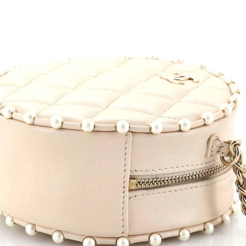 Chanel Round Clutch With Chain Quilted