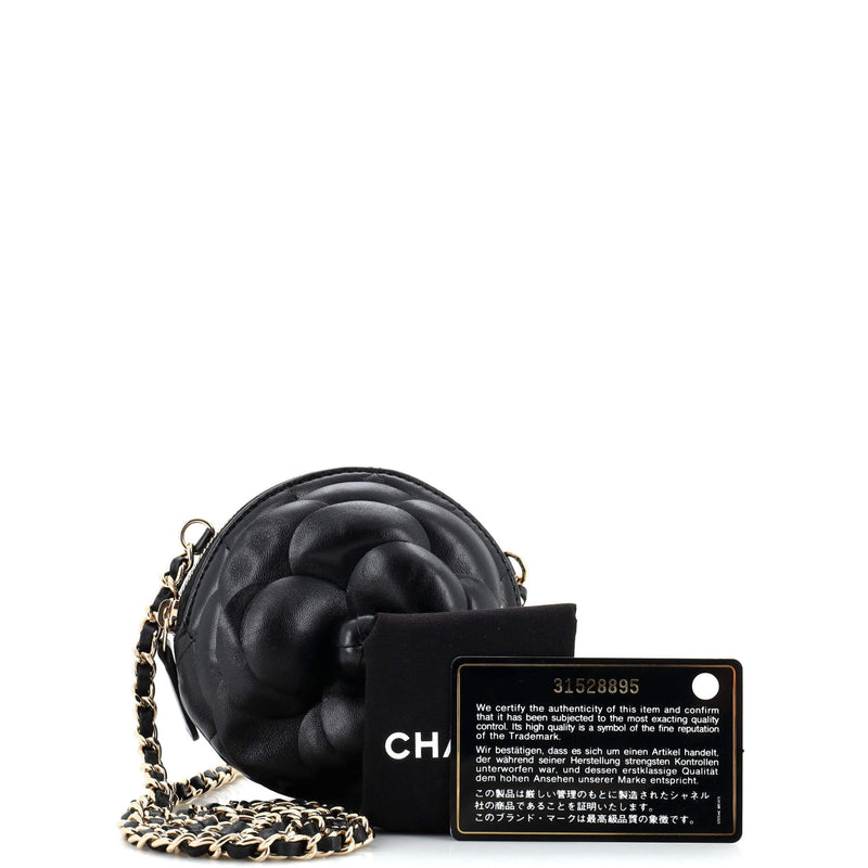 Chanel Camellia Round Clutch With Chain