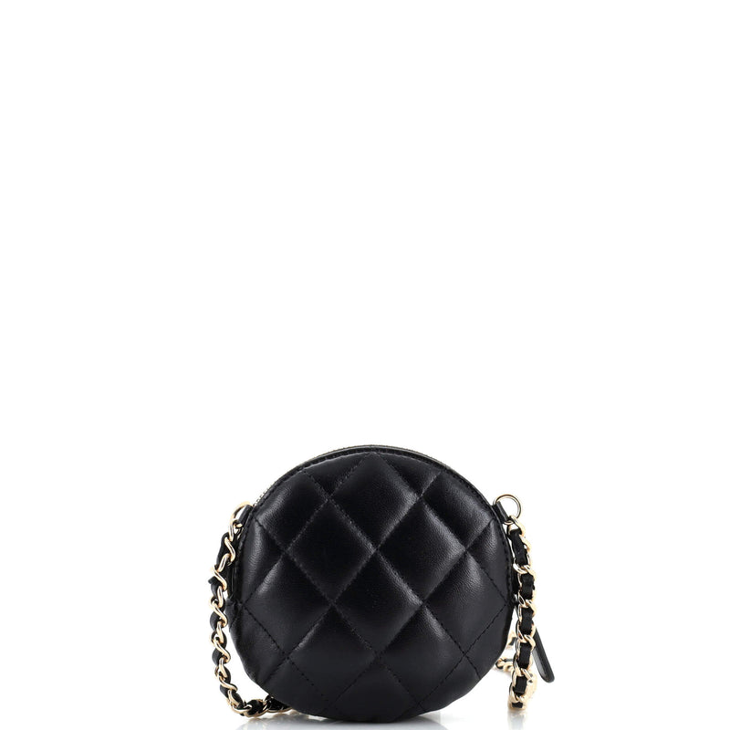 Chanel Camellia Round Clutch With Chain