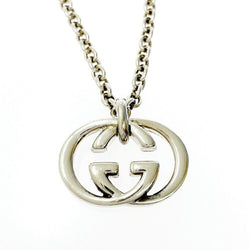 Gucci G Logo Pendant Necklace 19' Silver