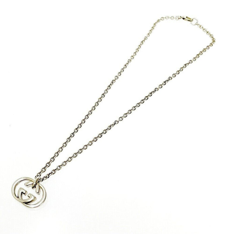 Gucci G Logo Pendant Necklace 19' Silver