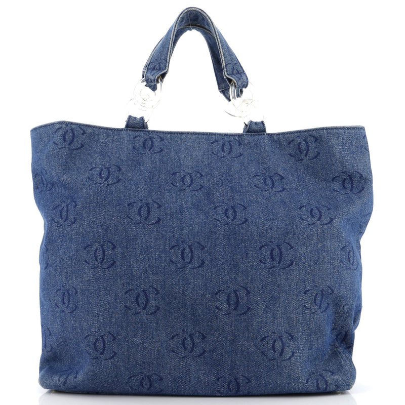 Chanel Vintage Cc Tote Denim Large