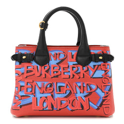 Burberry Grainy Calfskin Graffiti Print