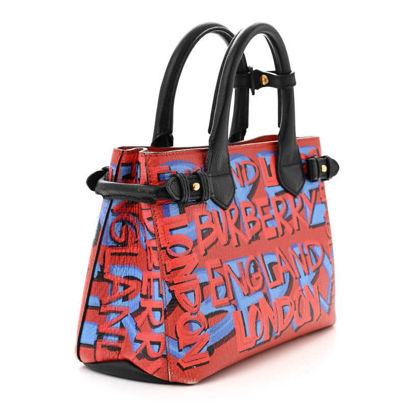 Burberry Grainy Calfskin Graffiti Print