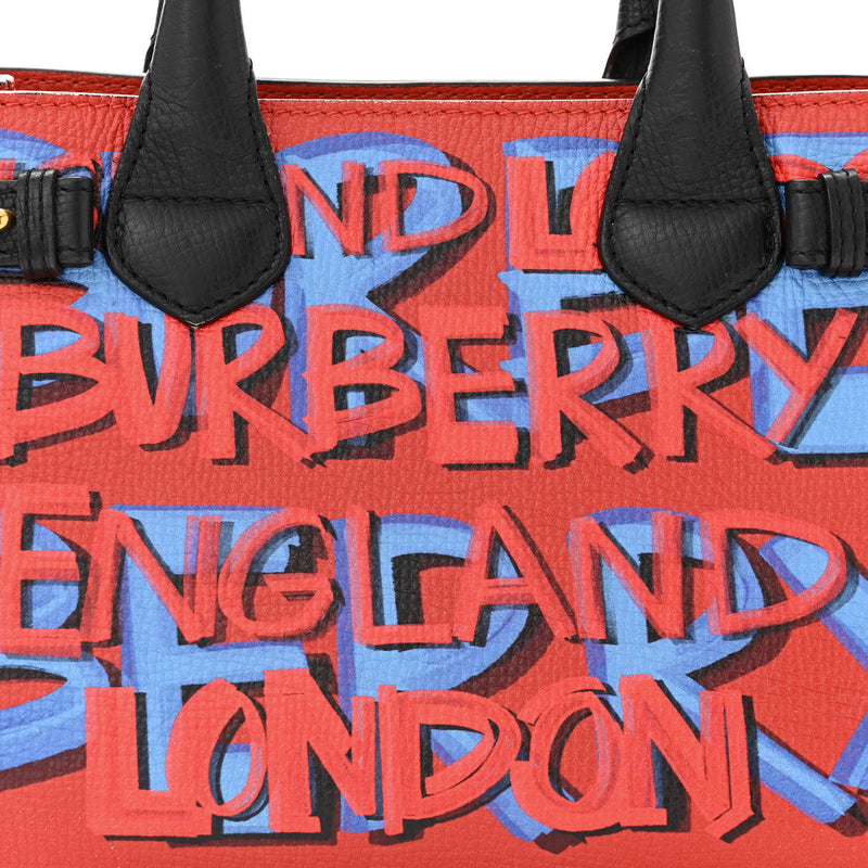 Burberry Grainy Calfskin Graffiti Print