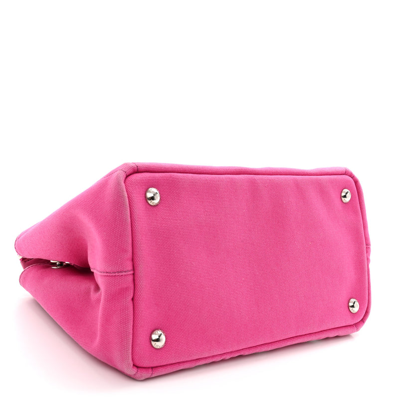 Prada Canvas Grommet Canapa Tote Pink