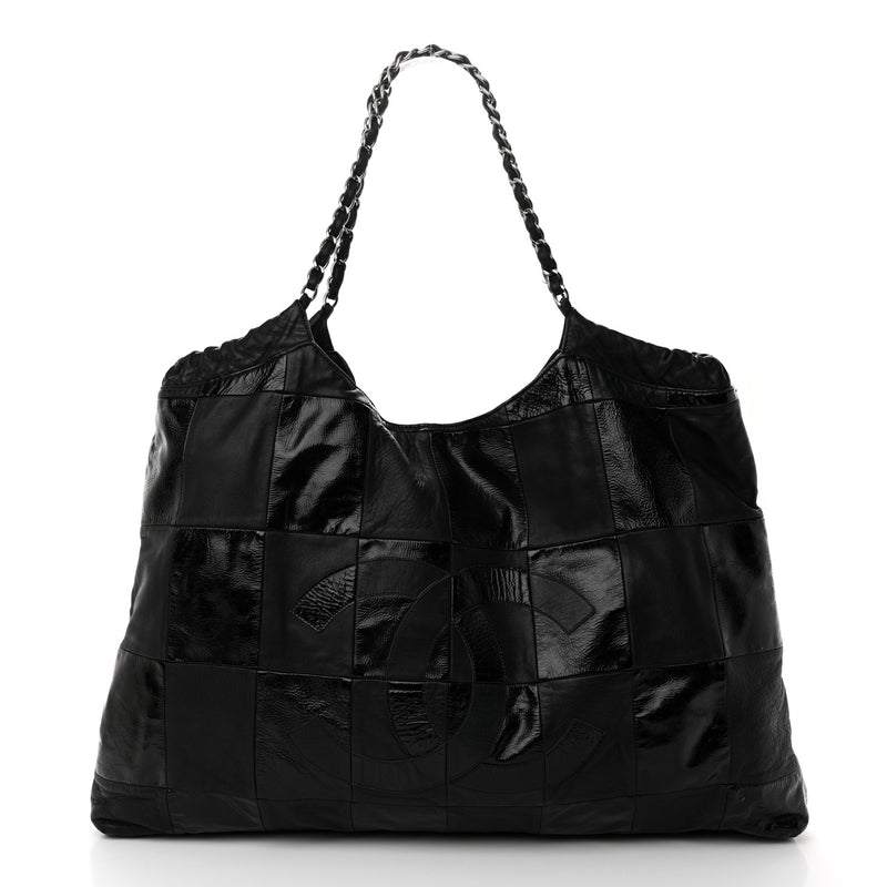 Chanel Patent Patchwork Brooklyn Tote