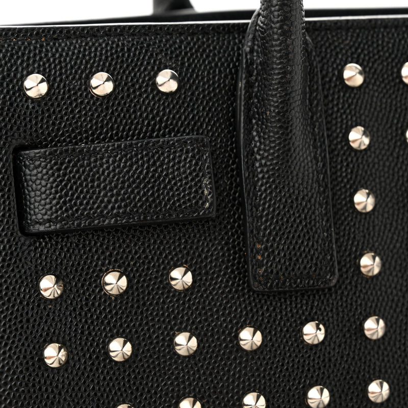 Saint Laurent Calfskin Studded Nano Sac