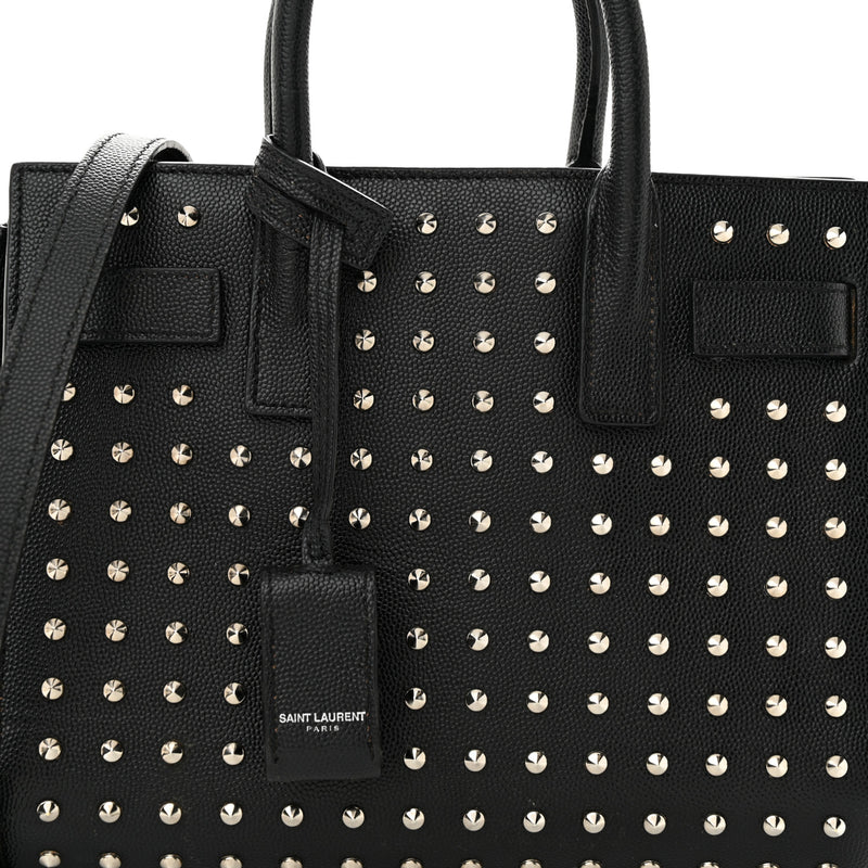 Saint Laurent Calfskin Studded Nano Sac