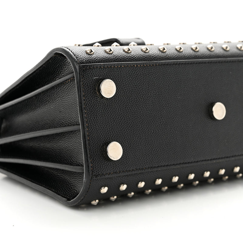 Saint Laurent Calfskin Studded Nano Sac