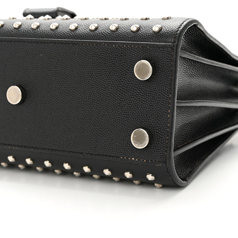 Saint Laurent Calfskin Studded Nano Sac