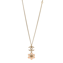 Chanel Enamel Pearl Cc Flower Pendant