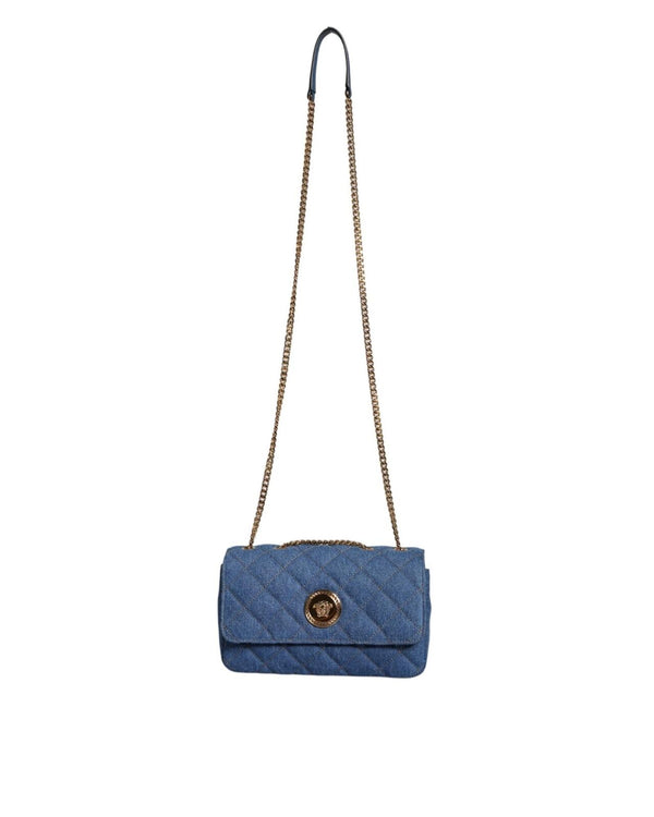 Versace Quilted Denim Leather Crossbody