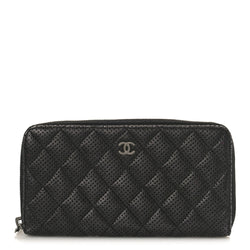 Chanel Perforated Lambskin Quilted Zip