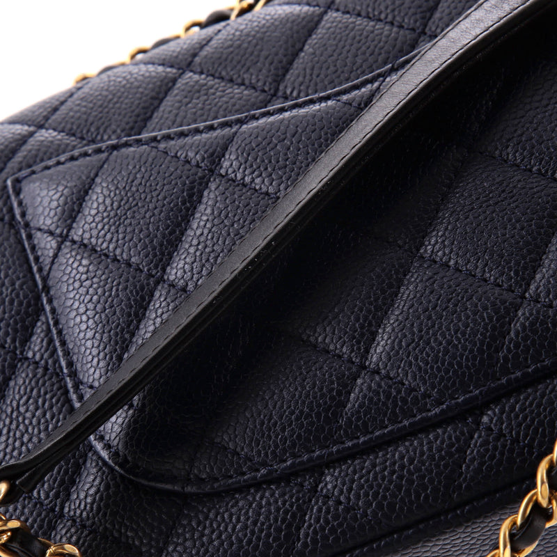 Chanel Filigree Flap Bag Quilted Caviar