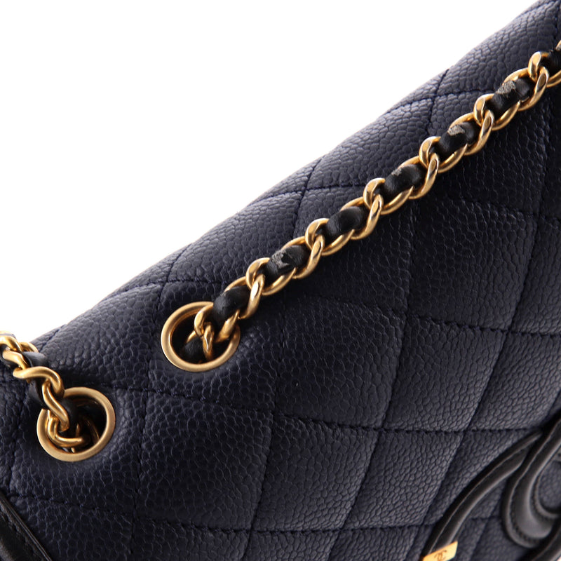 Chanel Filigree Flap Bag Quilted Caviar