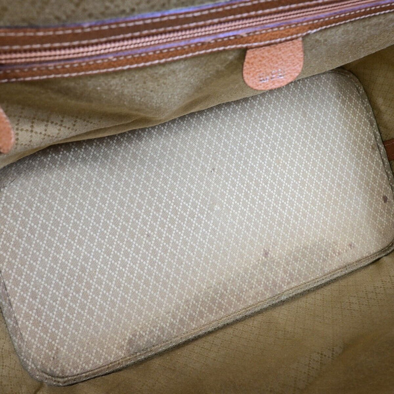 Gucci Logo Camel Travel Hand Bag Leather