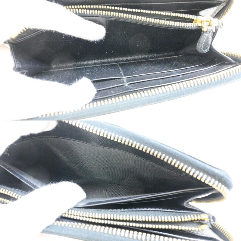 Prada Logo Saffiano Long Zipper Wallet