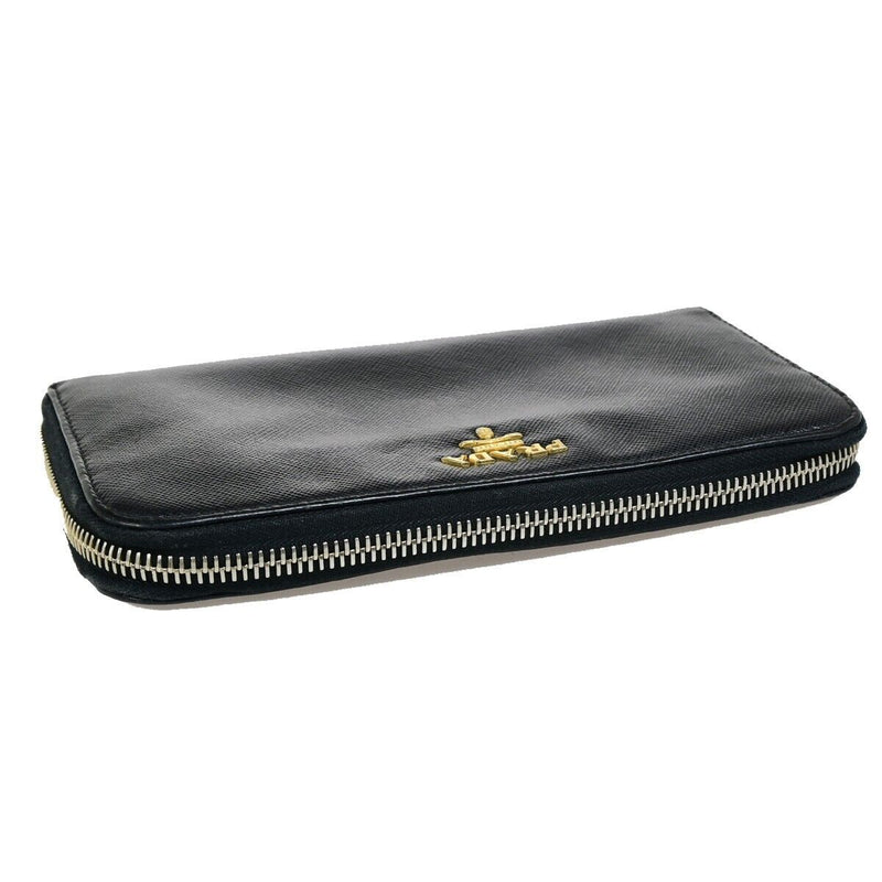 Prada Logo Saffiano Long Zipper Wallet