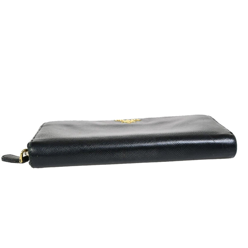 Prada Logo Saffiano Long Zipper Wallet