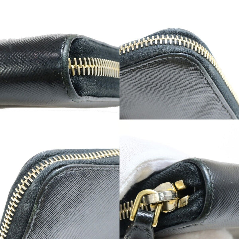 Prada Logo Saffiano Long Zipper Wallet