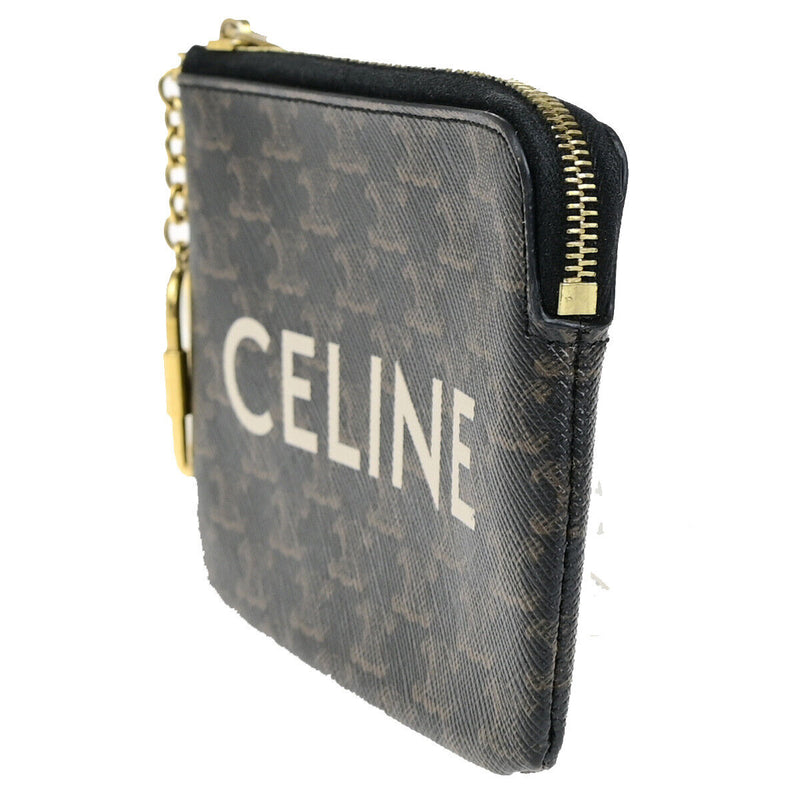 Celine Logo Coin Card Key Case Triomphe