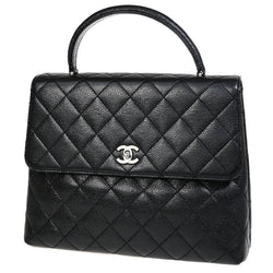 Chanel Cc Logo Hand Bag Caviar Skin