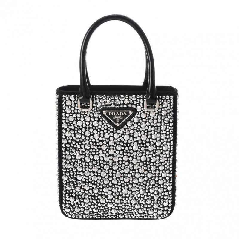 Prada Crystal Small Tote Bag Black/Noir