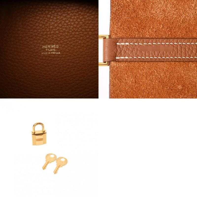 Hermes Picotan Lock Mm Gold Hand Bag