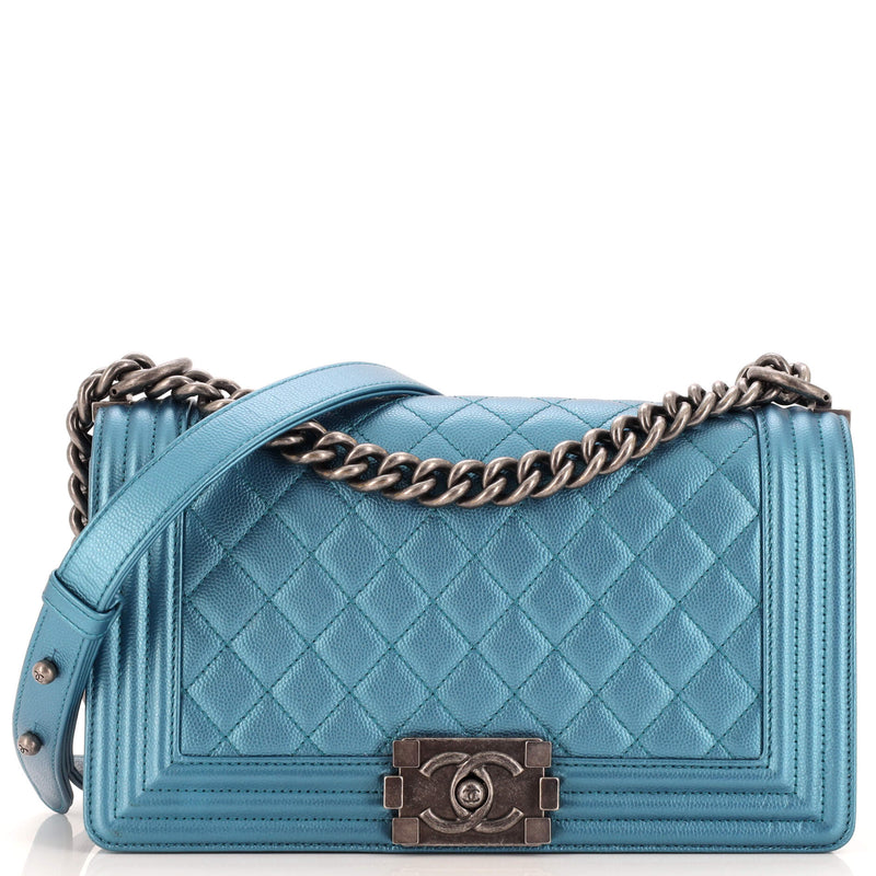 Chanel Boy Flap Bag Quilted Metallic