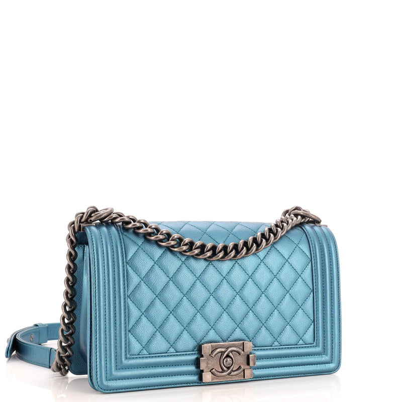 Chanel Boy Flap Bag Quilted Metallic