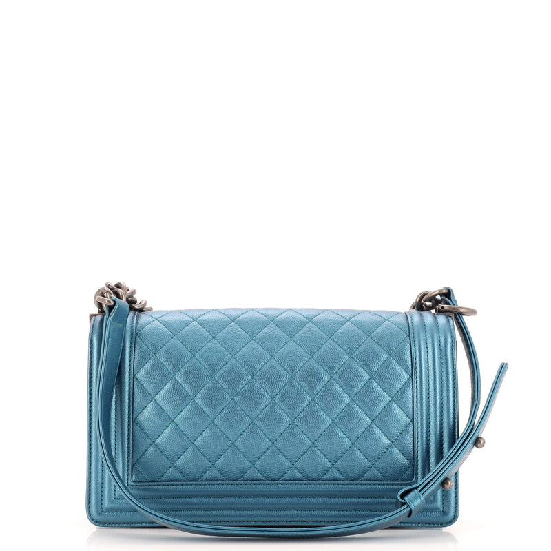 Chanel Boy Flap Bag Quilted Metallic