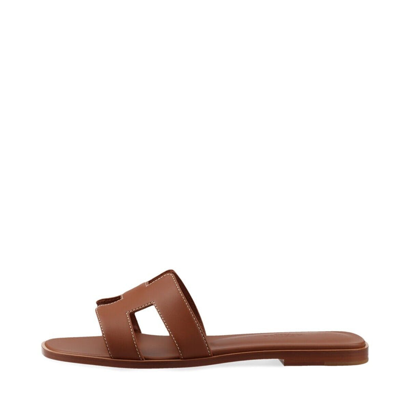 Hermès Oran Leather Sandals Eu37 1/2