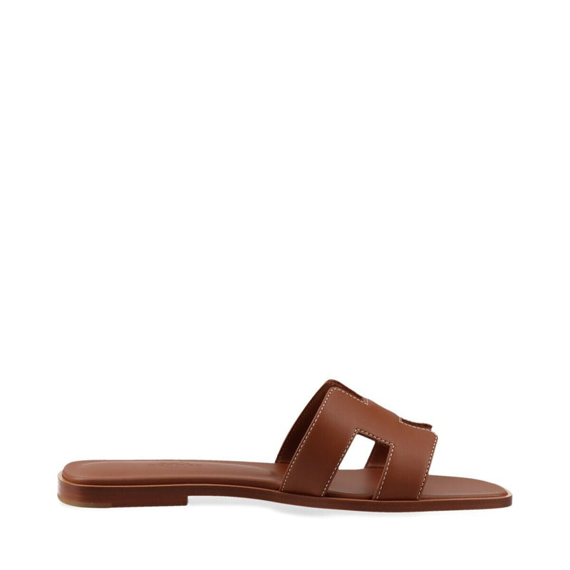 Hermès Oran Leather Sandals Eu37 1/2