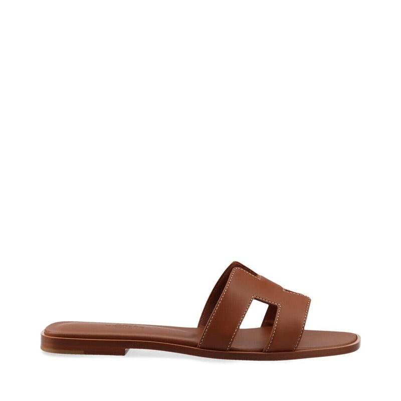 Hermès Oran Leather Sandals Eu37 1/2