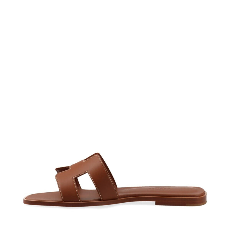 Hermès Oran Leather Sandals Eu37 1/2