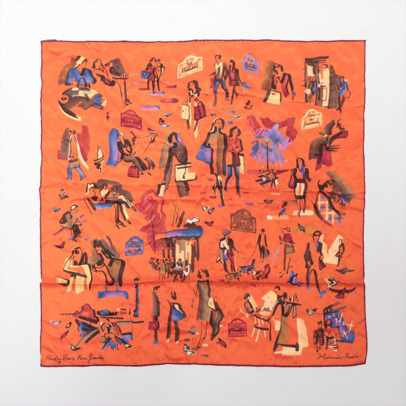 Hermès Scarf Silk Orange Carré 70 Rendez