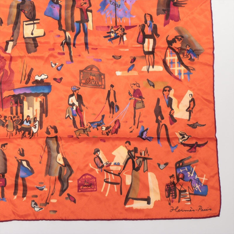 Hermès Scarf Silk Orange Carré 70 Rendez