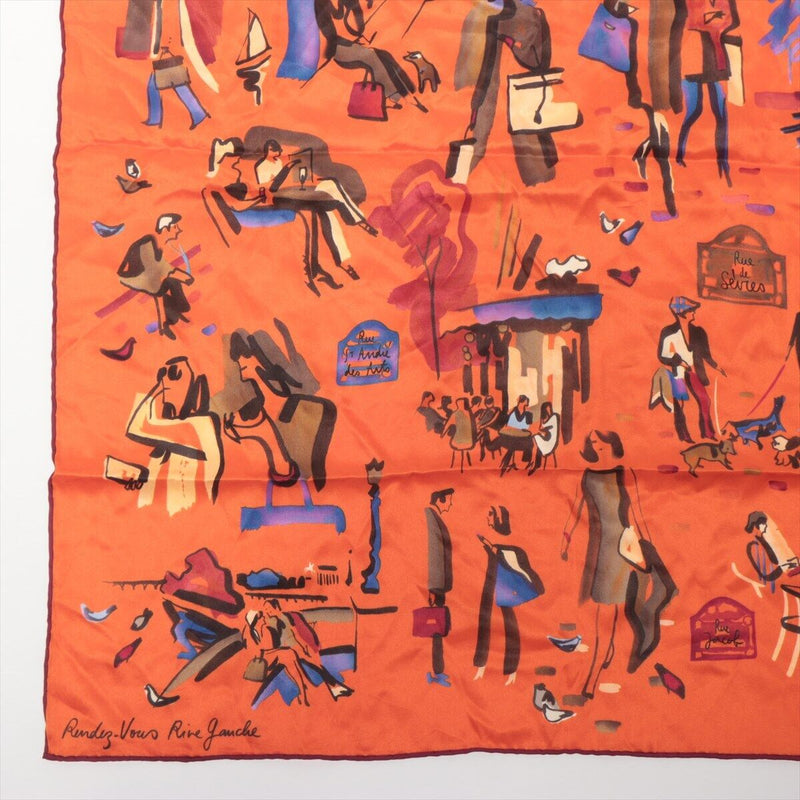 Hermès Scarf Silk Orange Carré 70 Rendez