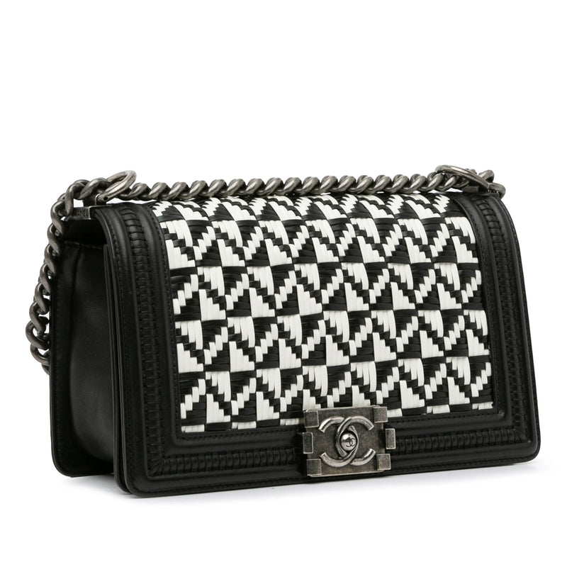 Chanel Medium Woven Boy Flap Black