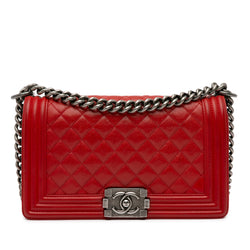 Chanel Medium Lambskin Boy Flap Red